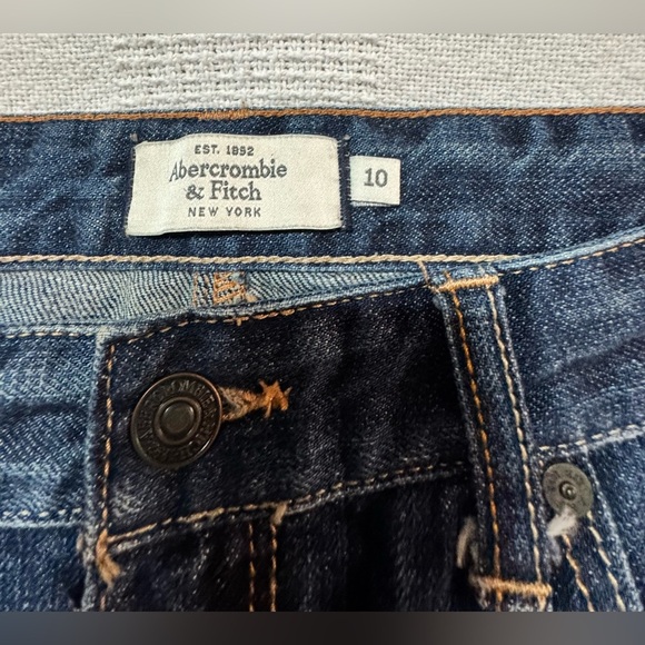 Y2K Abercrombie & Fitch Denim micro mini Skirt Sz 10 - Picture 8 of 13
